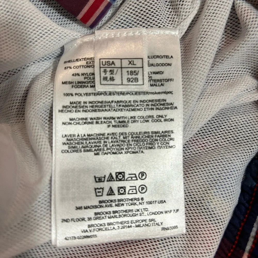 Brooks Brothers Plaid Swim Trunks with Liner XL. Pockets